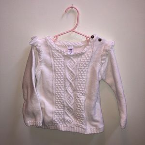 White cable knit sweater